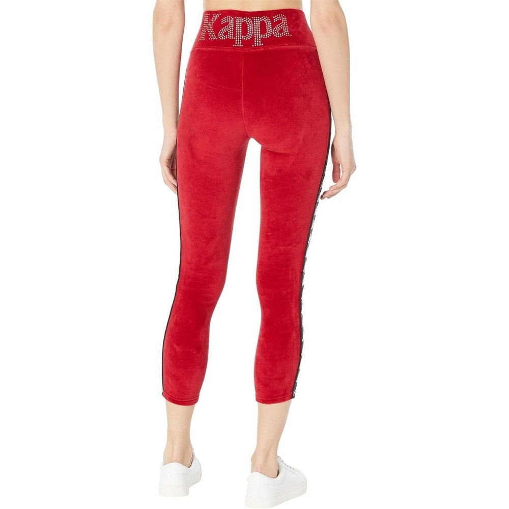 KAPPA 222 BANDA STELE Velour Women's Track Pants Leggings Bejeweled Size M NWT